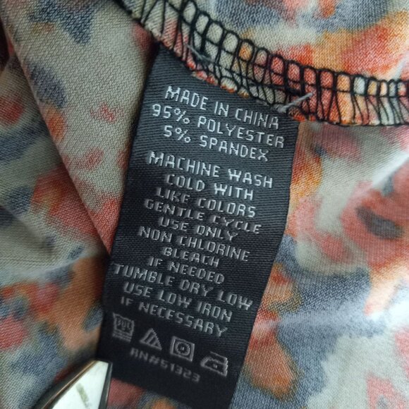 Vince Camuto XS Tunic Top Abstract Print Sleeveless Ruched Wrap V Neck Stretch - Picture 7 of 7